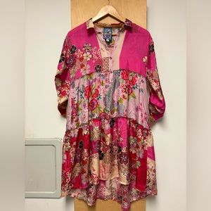 Johnny Was 100% Silk Babydoll dress